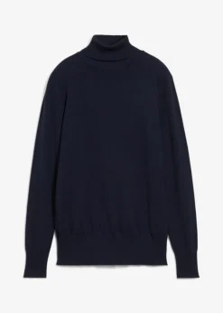 bonprix bonprix Jersey de punto fino con cuello alto Azul marino Clearance