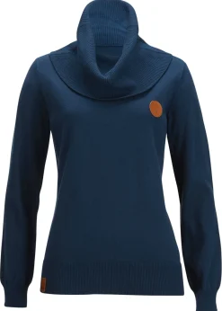 bonprix bonprix Jersey de punto fino con cuello ancho Azul marino Discount
