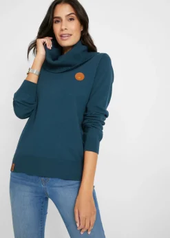 bonprix bonprix Jersey de punto fino con cuello ancho Azul marino Discount