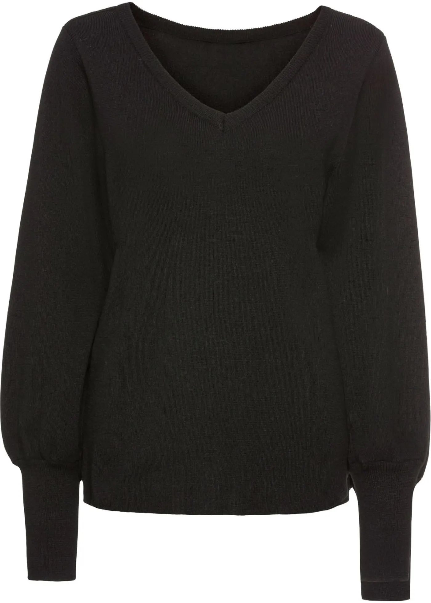 bonprix bonprix Jersey de punto fino con viscosa sostenible Negro Hot