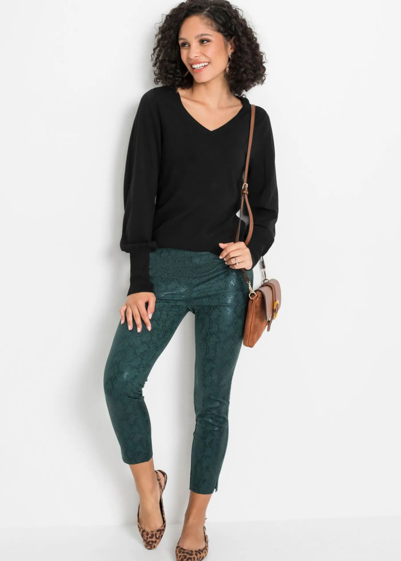 bonprix bonprix Jersey de punto fino con viscosa sostenible Negro Hot