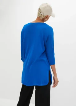 bonprix bonprix Jersey de punto fino con mangas 3/4 Azur Sale