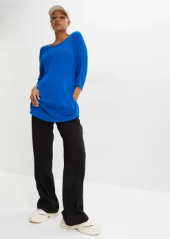 bonprix bonprix Jersey de punto fino con mangas 3/4 Azur Sale