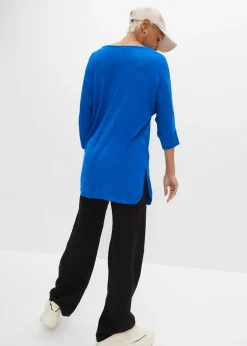 bonprix bonprix Jersey de punto fino con mangas 3/4 Azur Sale