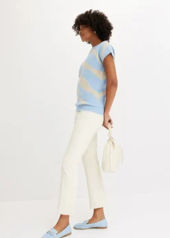 bonprix bonprix Jersey de punto fino con hilo brillante estampado cebra azul claro-gris piedra Online