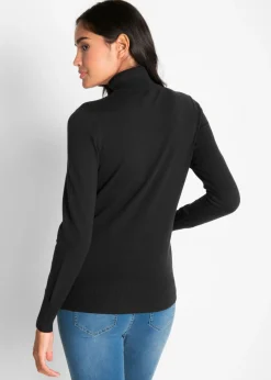bonprix bonprix Jersey de punto fino con cuello alto Negro Outlet
