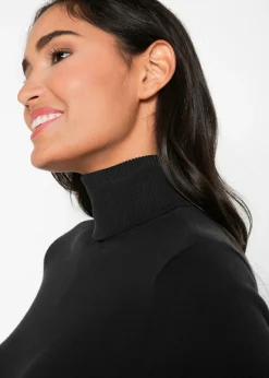 bonprix bonprix Jersey de punto fino con cuello alto Negro Outlet