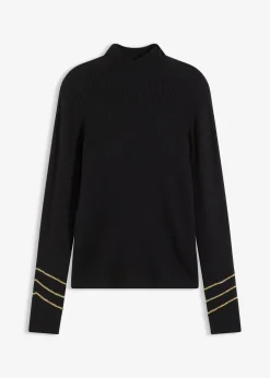 bonprix bonprix Jersey de punto fino con cadenas doradas Negro New