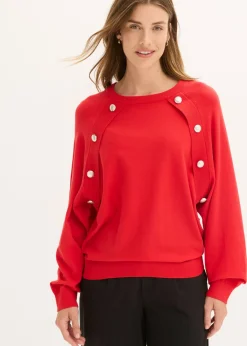 bonprix bonprix Jersey de punto fino de mezcla de viscosa fluida Rojo salsa Clearance