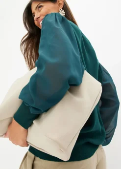 bonprix bonprix Jersey de punto fino de mezcla de viscosa suave Verde intenso Online