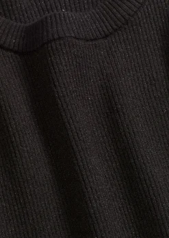 bonprix bonprix Jersey de punto fino de mezcla de viscosa suave Negro Sale