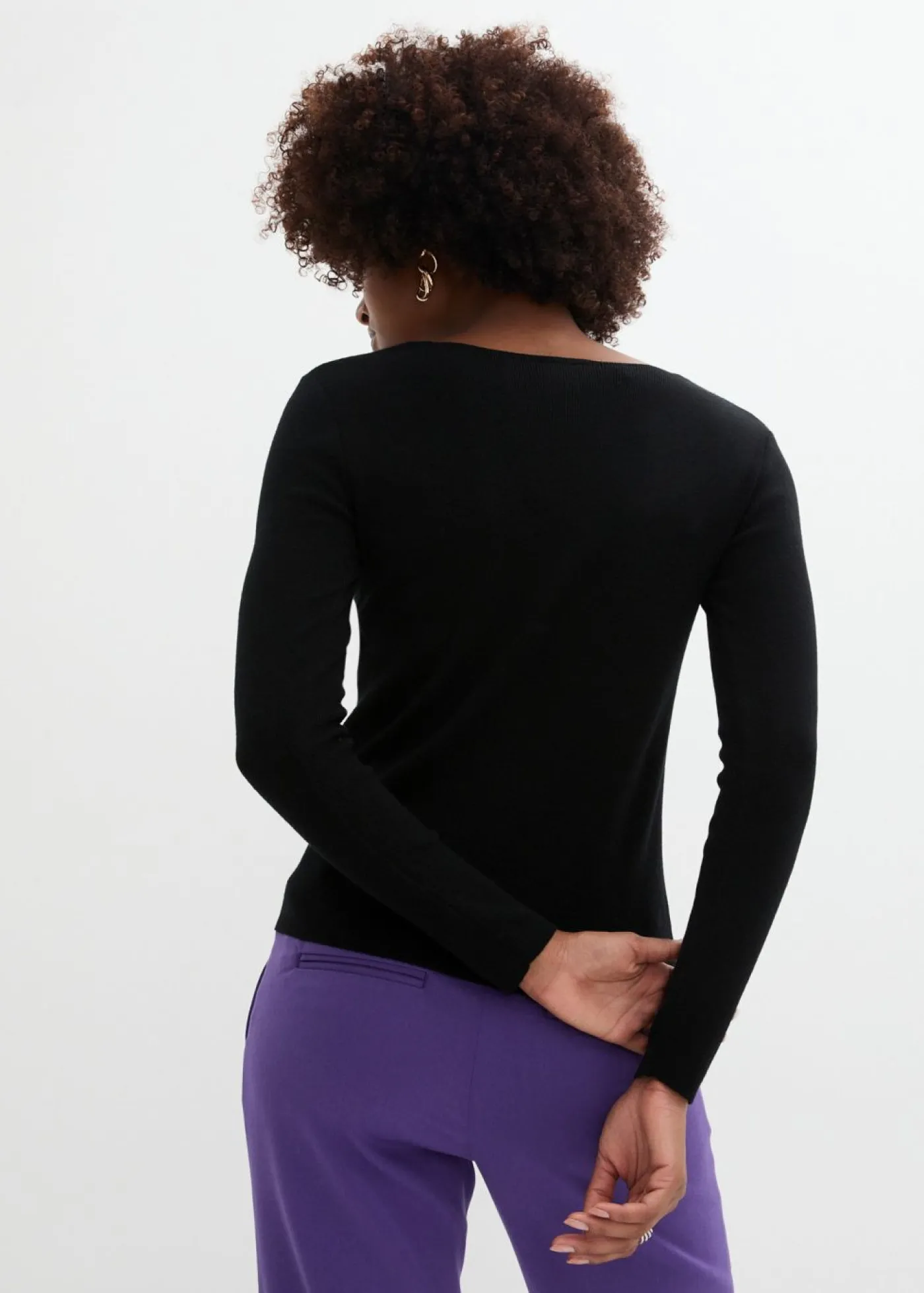 bonprix bonprix Jersey de punto fino de una suave mezcla de viscosa Negro Best