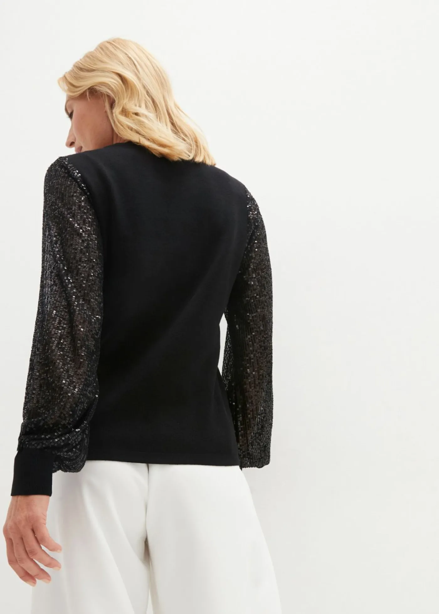bonprix bonprix Jersey de punto fino de una suave mezcla de viscosa Negro