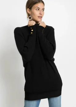 bonprix bonprix Jersey de punto fino en mezcla de viscosa Negro Best