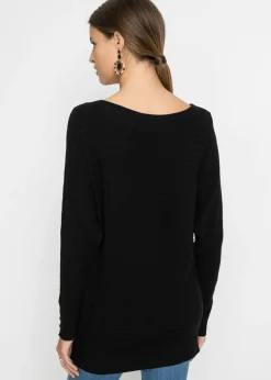 bonprix bonprix Jersey de punto fino en mezcla de viscosa Negro Best