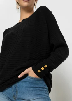 bonprix bonprix Jersey de punto fino en mezcla de viscosa Negro Best