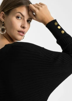 bonprix bonprix Jersey de punto fino en mezcla de viscosa Negro Best