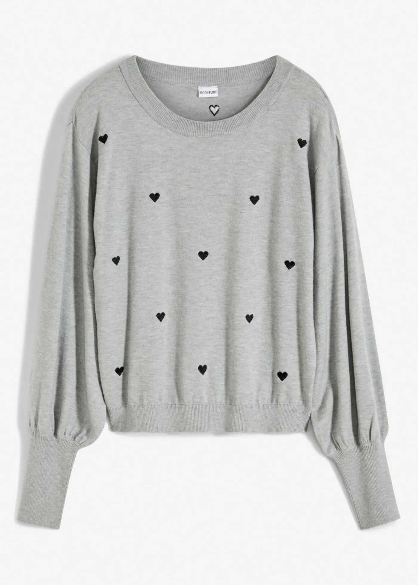 bonprix bonprix Jersey de punto fino en mezcla de viscosa Gris jaspeado