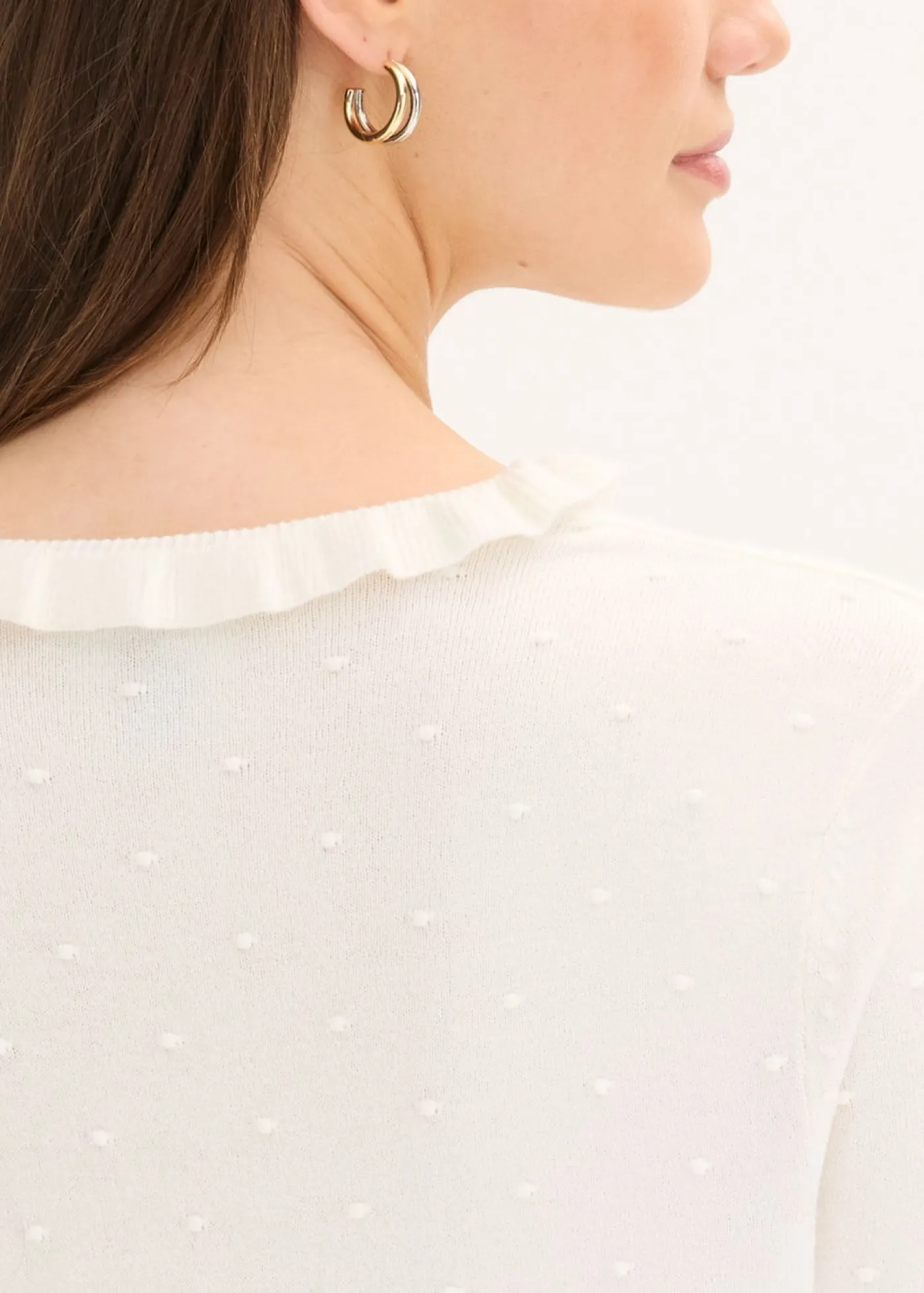 bonprix bonprix Jersey de punto fino en mezcla de viscosa Blanco lana Clearance