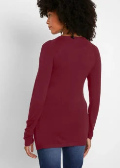 bonprix bonprix Jersey de punto fino para premamá y lactancia 2 en 1 Granate Sale