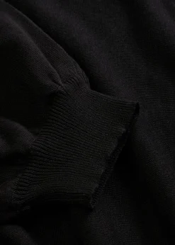bonprix bonprix Jersey de punto fino y mezcla de algodón Negro Clearance