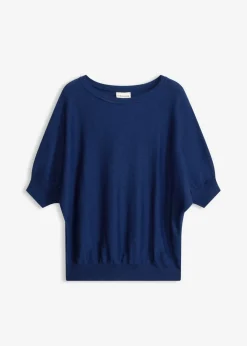bonprix bonprix Jersey de punto fino y mezcla de algodón Azul marino profundo Hot