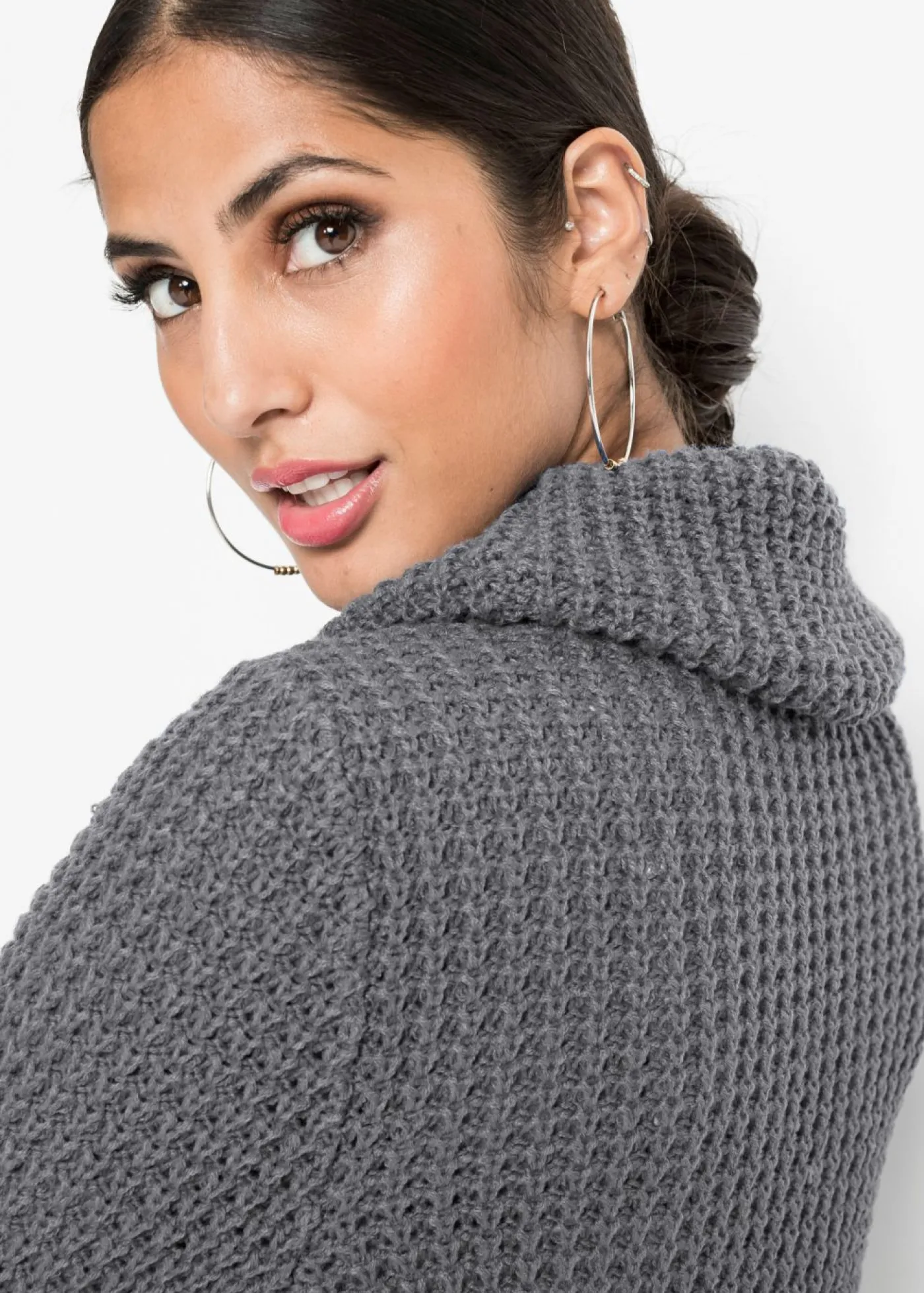 bonprix bonprix Jersey de punto grueso Gris oscuro jaspeado Hot