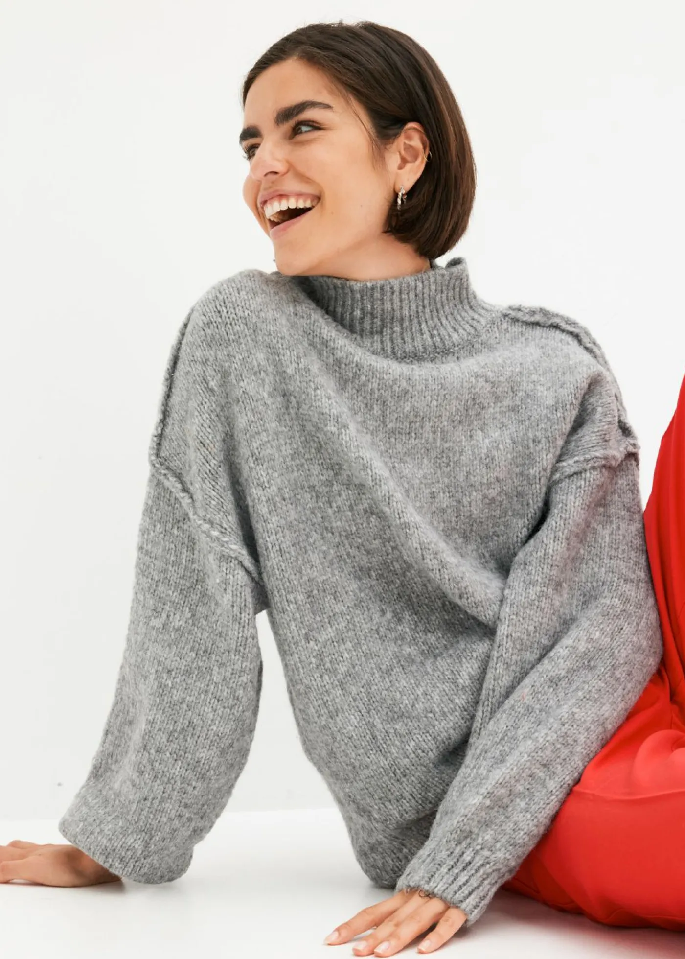 bonprix bonprix Jersey de punto grueso Gris jaspeado