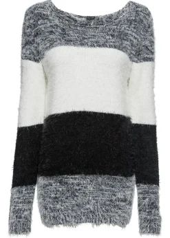 bonprix bonprix Jersey de punto grueso Negro-blanco con rayas Outlet