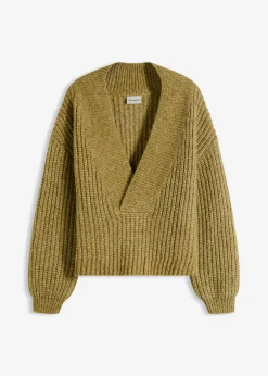 bonprix bonprix Jersey de punto grueso verde tierra moteado Best
