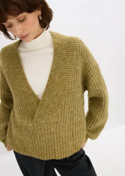 bonprix bonprix Jersey de punto grueso verde tierra moteado Best