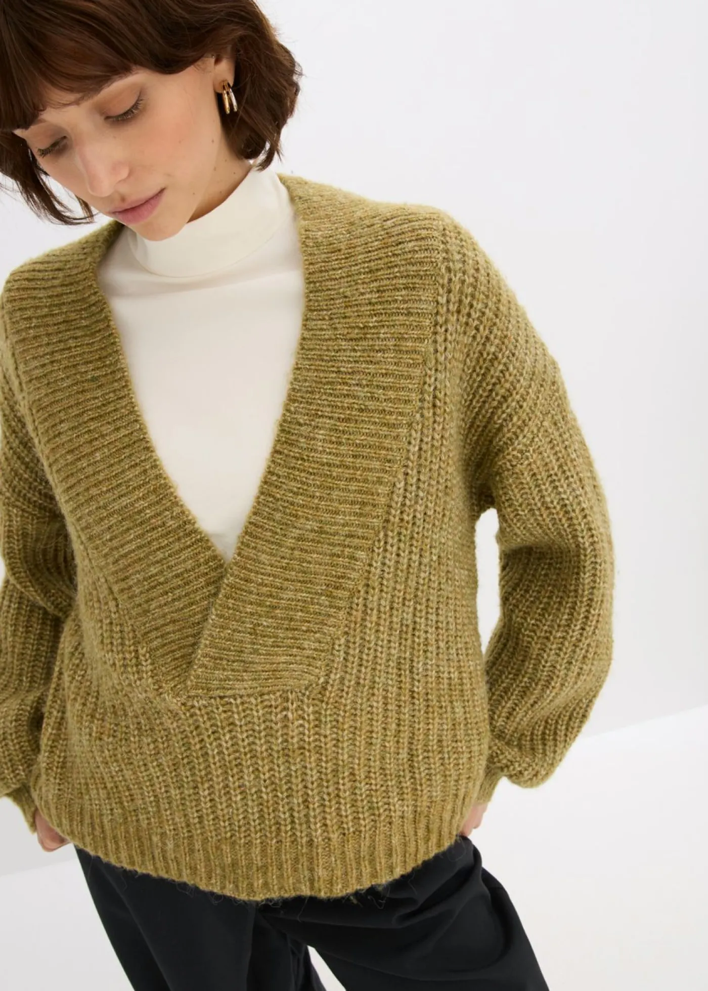bonprix bonprix Jersey de punto grueso verde tierra moteado Best