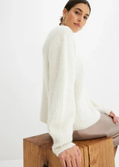bonprix bonprix Jersey de punto grueso Blanco lana Discount