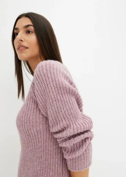 bonprix bonprix Jersey de punto grueso con hilo brillante Rosa ceniza Discount