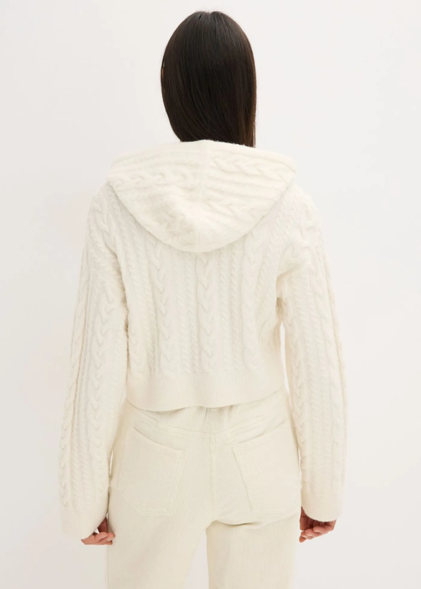bonprix bonprix Jersey de punto grueso con capucha blanco perla Best
