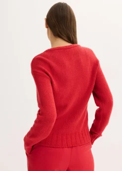 bonprix bonprix Jersey de punto grueso con cordón rojo cayena Sale