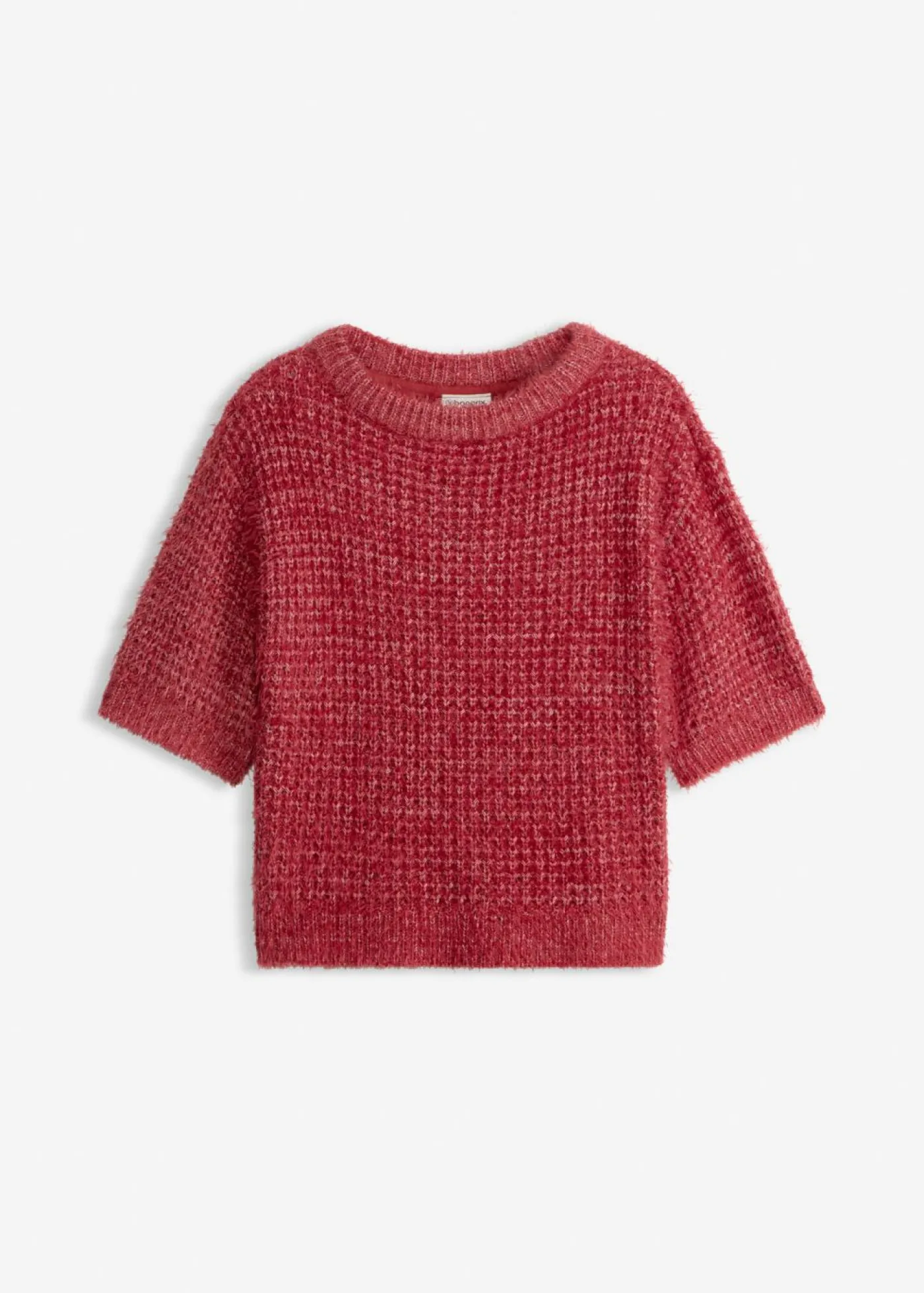 bonprix bonprix Jersey de punto grueso con hilo suave Cereza/arena claro jaspeado Sale