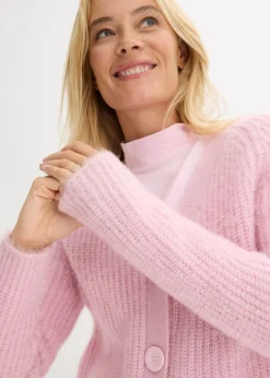 bonprix bonprix Jersey de punto grueso de canalé con efecto brillante rosa cristal Best