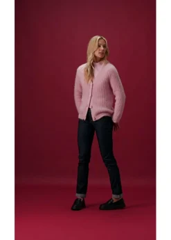 bonprix bonprix Jersey de punto grueso de canalé con efecto brillante rosa cristal Best