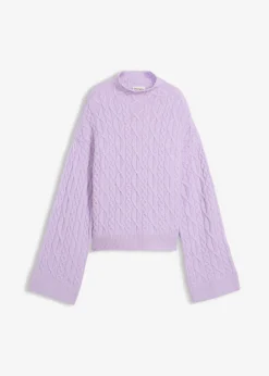 bonprix bonprix Jersey de punto trenzado lila pastel moteado New