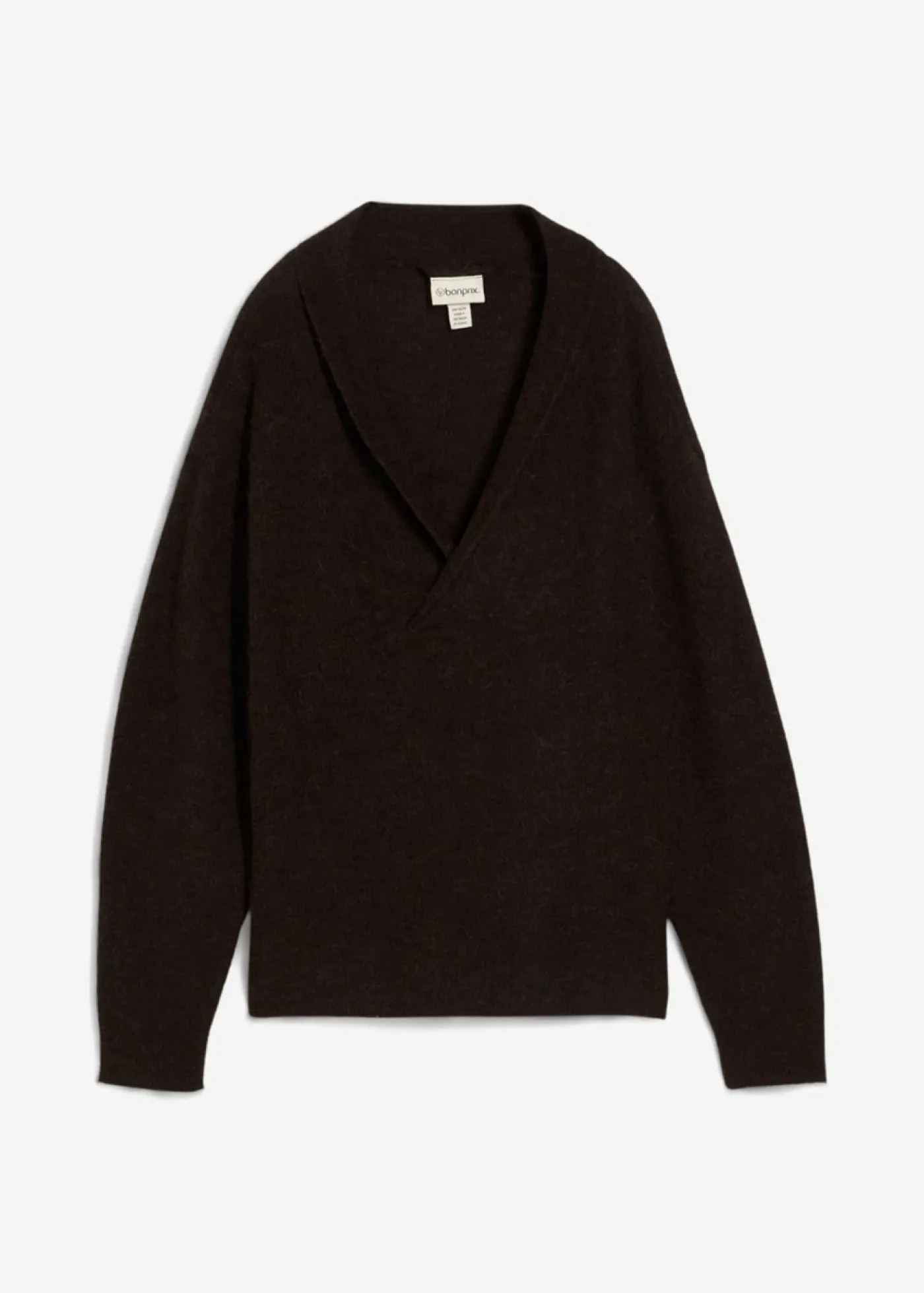 bonprix bonprix Jersey en cálida mezcla de alpaca Marrón oscuro Best