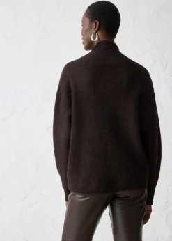 bonprix bonprix Jersey en cálida mezcla de alpaca Marrón oscuro Best