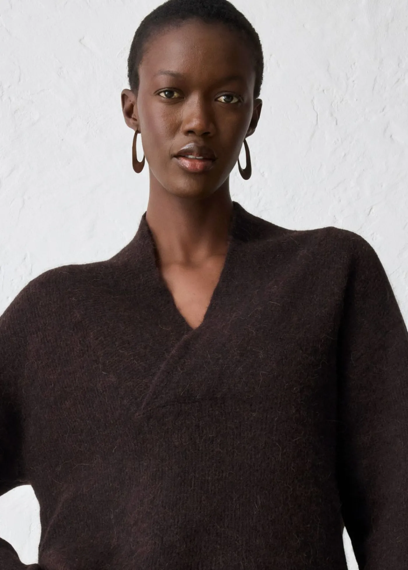 bonprix bonprix Jersey en cálida mezcla de alpaca Marrón oscuro Best