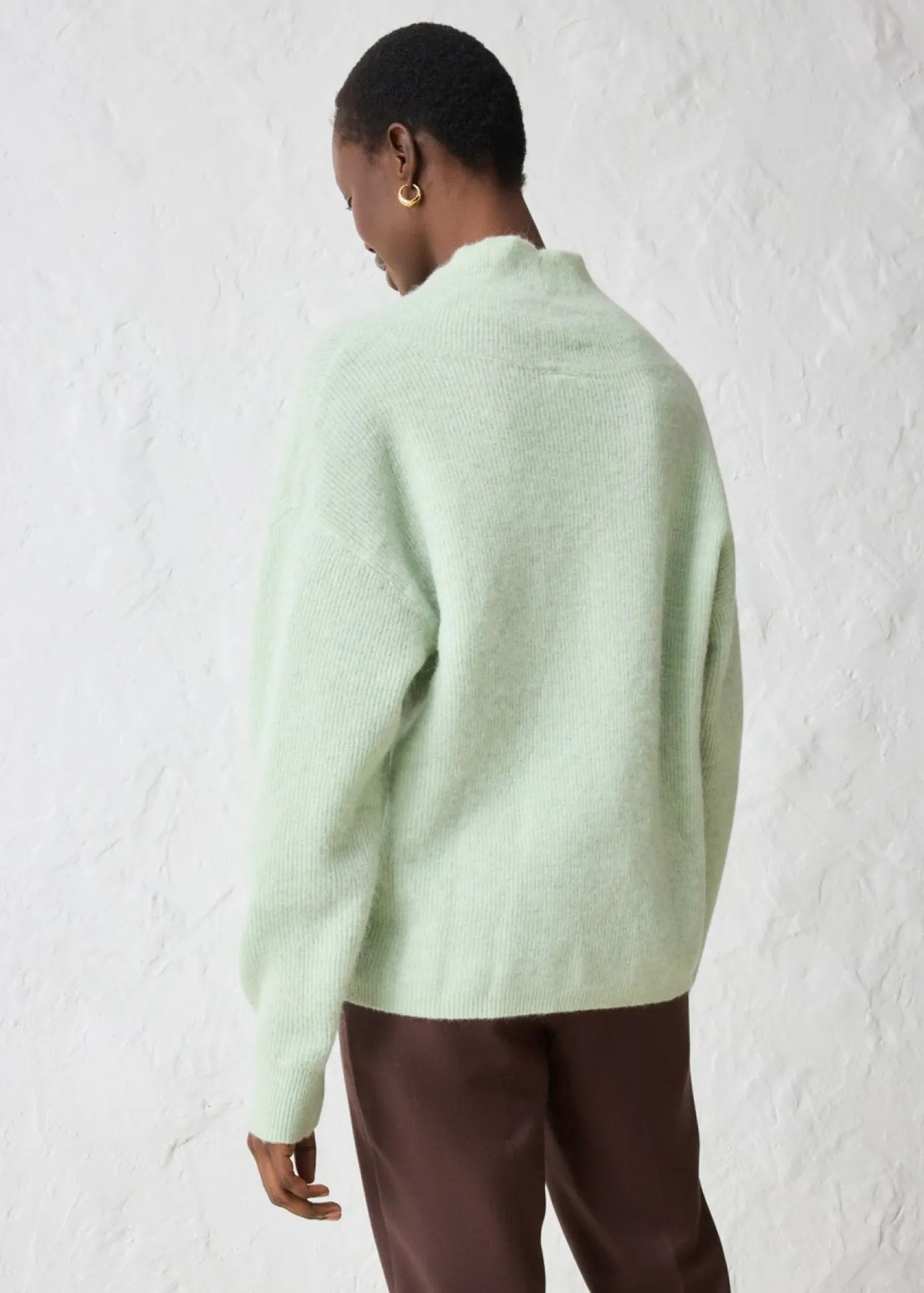 bonprix bonprix Jersey en cálida mezcla de alpaca Salvia suave Discount