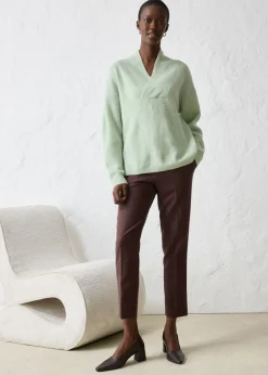 bonprix bonprix Jersey en cálida mezcla de alpaca Salvia suave Discount