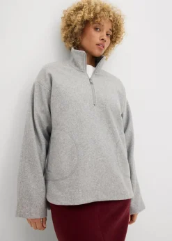 bonprix bonprix Jersey holgado con aspecto de lana Gris sombra moteado Hot