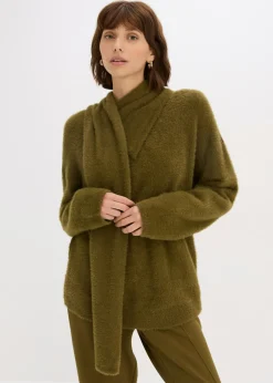 bonprix bonprix Jersey holgado con chal Oliva Online
