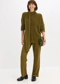 bonprix bonprix Jersey holgado con chal Oliva Online