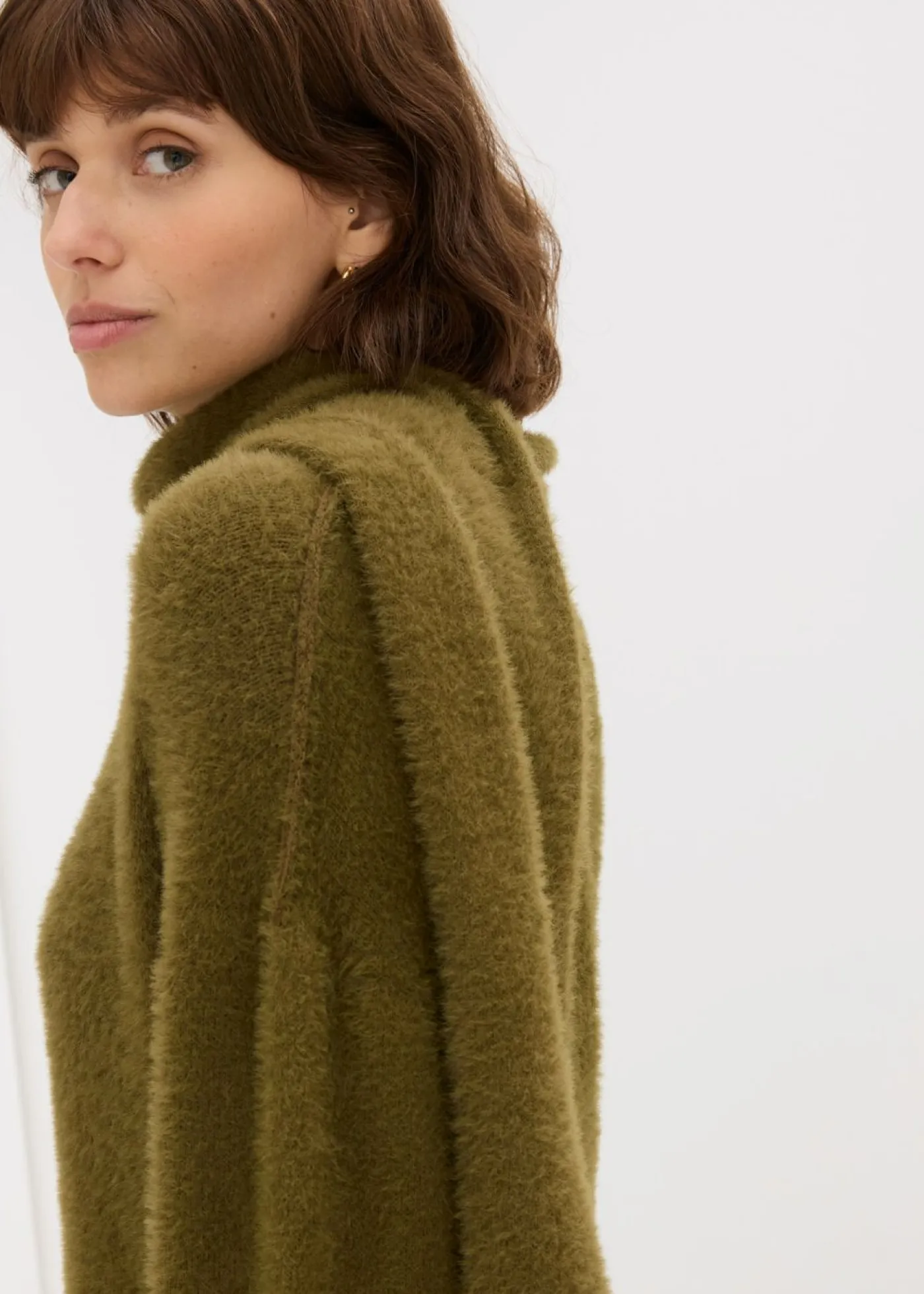 bonprix bonprix Jersey holgado con chal Oliva Online