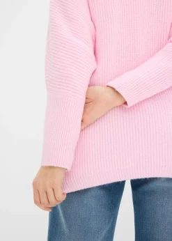 bonprix bonprix Jersey holgado con cuello tipo polo rosa cristal New